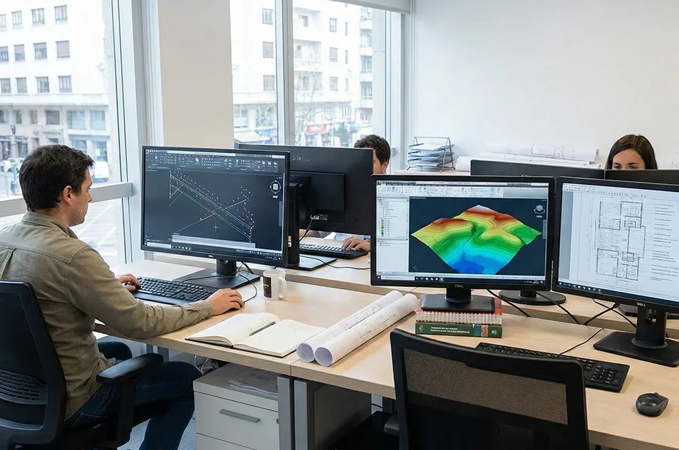Método 95. Levantamiento topográfico. Gabinete y Edición de Planos
