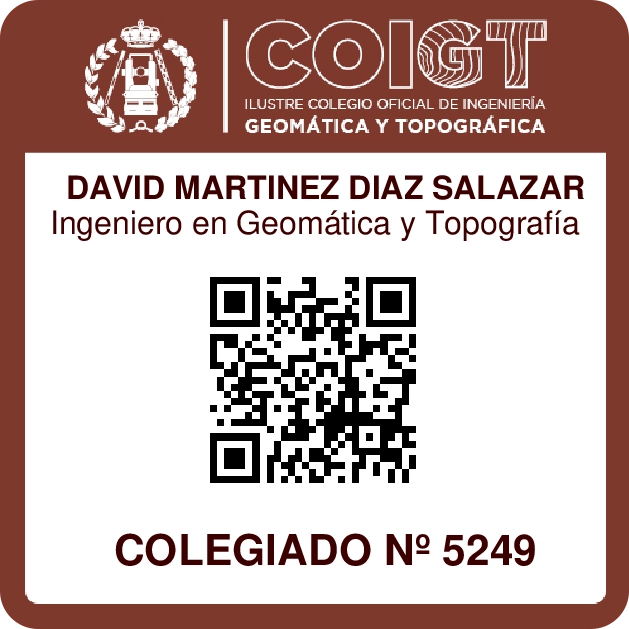 David Martínez Díaz Salazar. Colegiado nº: 5249 - Colegio Oficial de Ingeniería Geomática y Topográfica